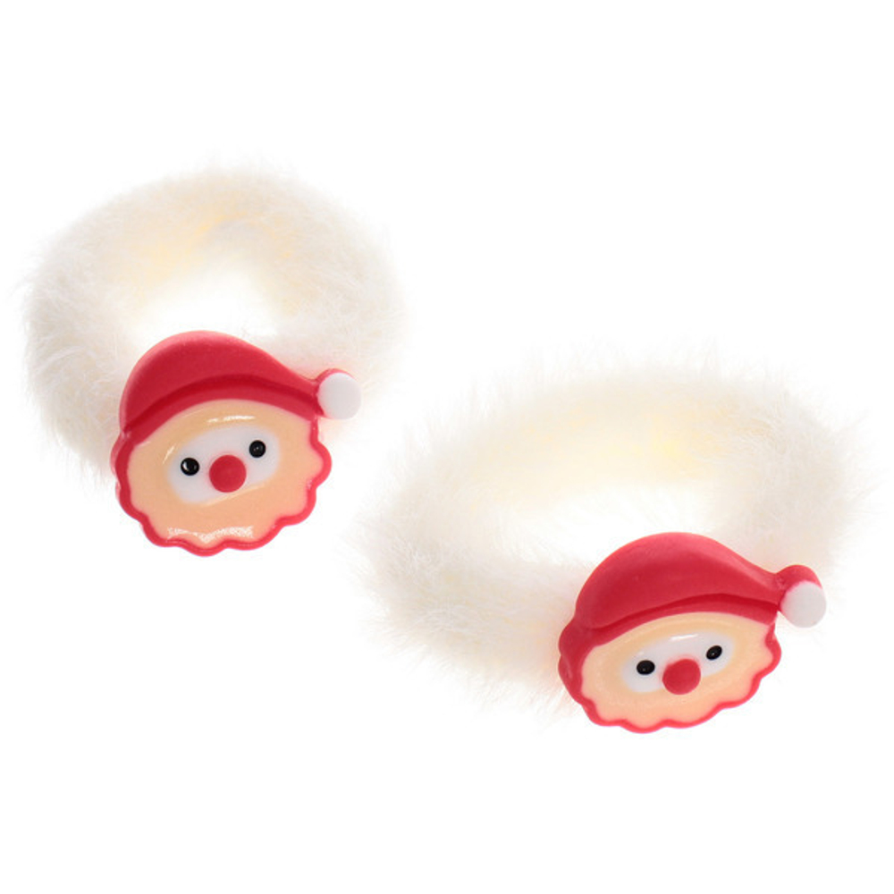 Резинки для волос детские 2шт «КАРОЛИНА - Дед Мороз», цвет как на фото, 4.5*5см