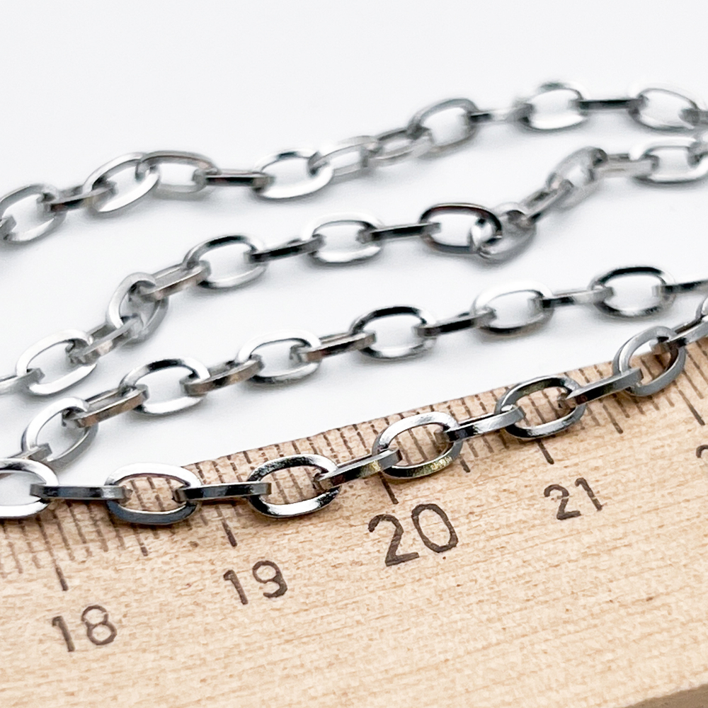 Цепочка, цвет серебро, размер звена 5,8*3,5 мм, цена за отрезок 50 см