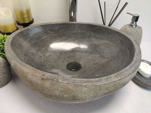 Раковина из речного камня RSM0608 48x41x15 см