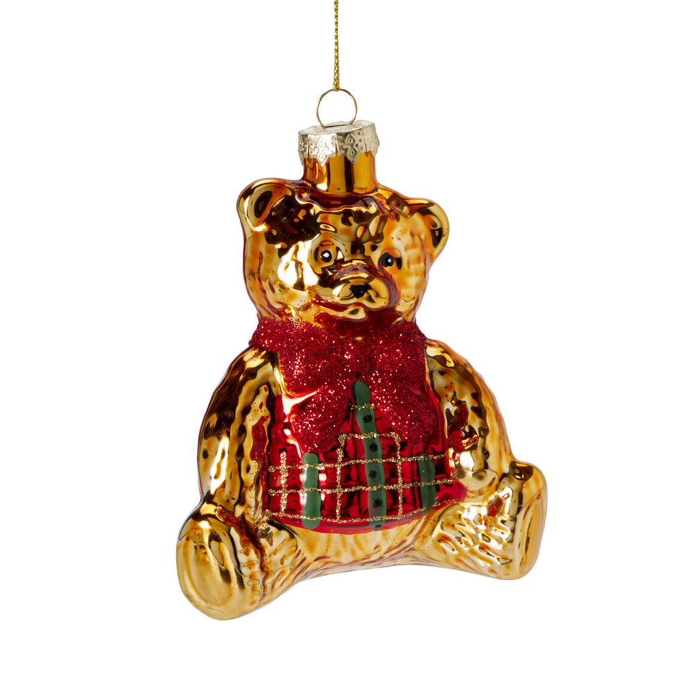 Елочное украшение медведь стекло 10*6.5*11 см в ассортименте