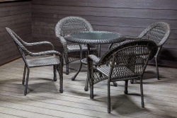 Садовый комплект из искусственного ротанга Мэдисон НЬЮ (Medison NEW) стол круглый D90 + 4 кресла без подушек