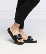 Шлепанцы кожаные ciabattina TWINSET - черный(221TCP024)