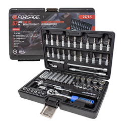 Набор инструмента 57пр. 1/4''(6-гран.)(4-14мм)(E4-E10) Forsage F-2571-5