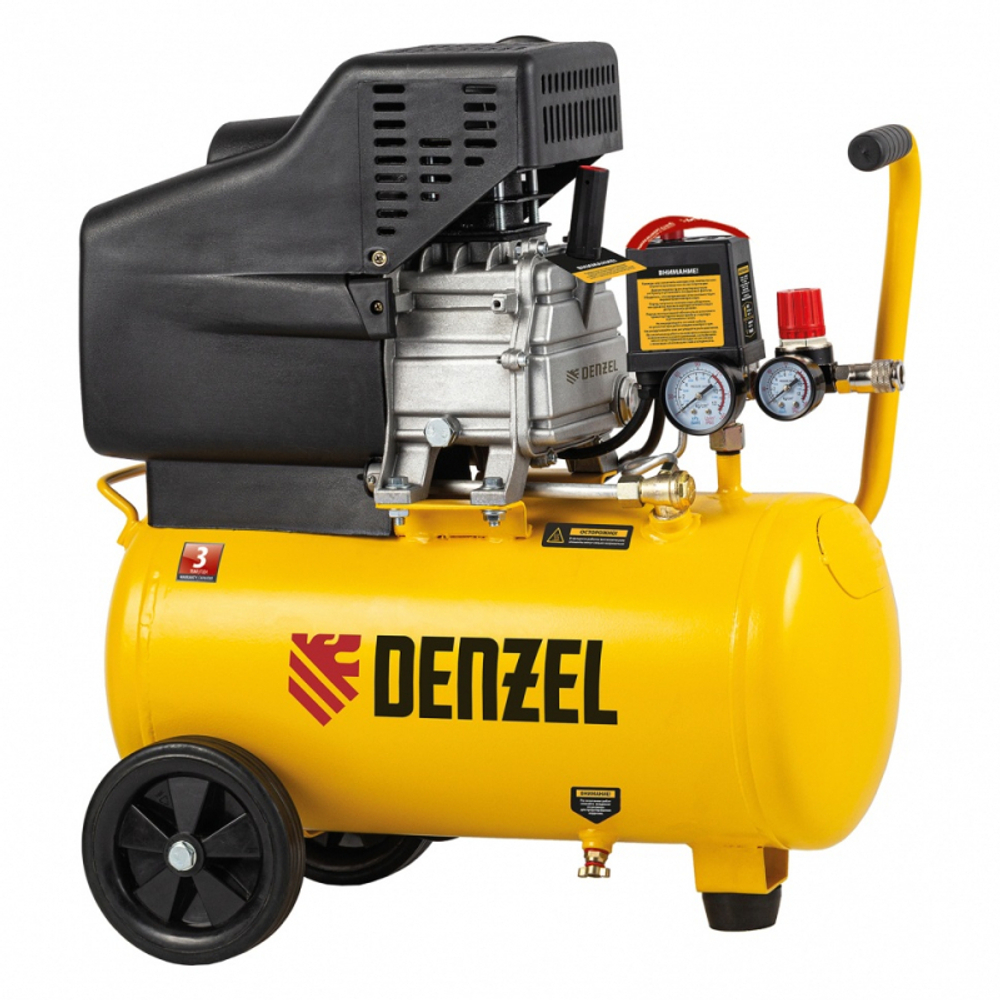 Масляный компрессор DENZEL DC1500/24, 24 л, 1.5 кВт (58160)