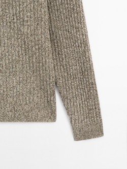 Massimo Dutti Свитер из смесовой шерсти, коричневый