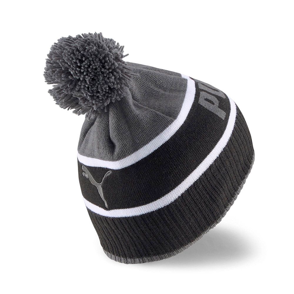 Шапка спорт. PUMA Ws Pom Beanie, 02403901, 100% полиэстер, черно-серый