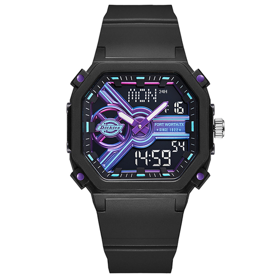 Dickies Wrist Watch Electronic Movement Silicone Plastic Strap Black Dial Unisex