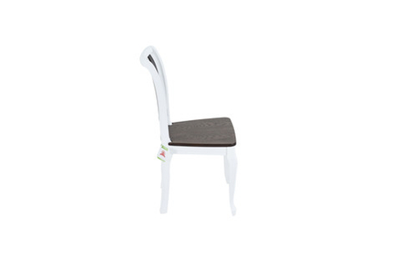 Стул Аврора Кабриоль, Жесткий, Эмаль белая/Орех темный