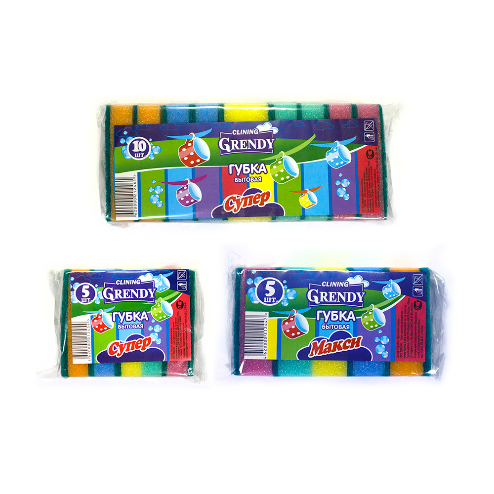 Губки для посуды Grendy Супер 30*10шт