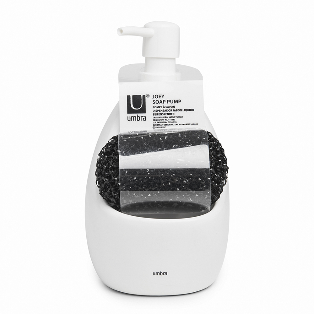 Диспенсер для мыла с подставкой для губки joey, 590 мл, белый