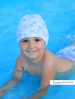 Шапочка для плавания детская непромокаемая для бассейна