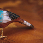 Парные фигурки птиц в технике клуазоне