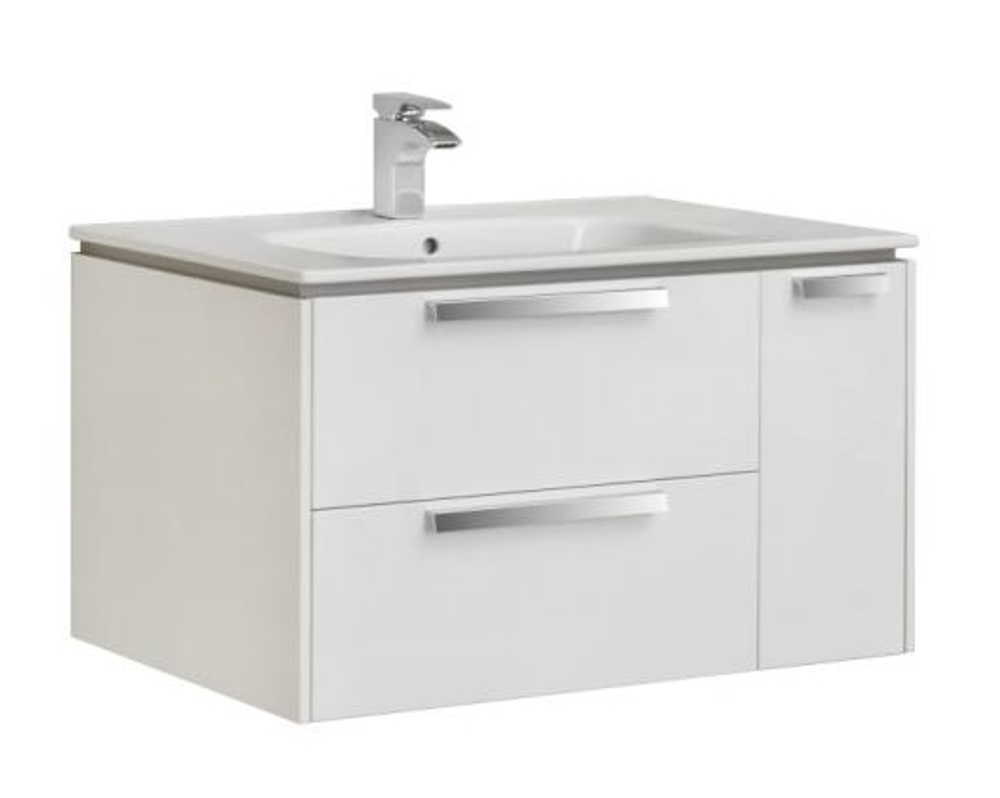 Тумба под раковину Roca LAGO 80, белый глянец