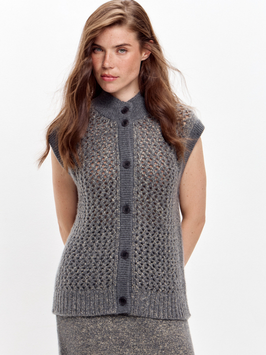 Кашемировый жилет с люрексом