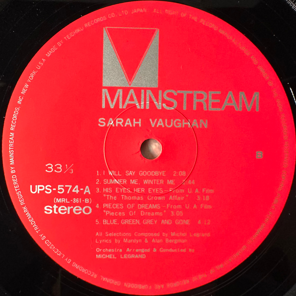 Sarah Vaughan and Michel Legrand ‎– Orchestra Arranged And Conducted By Michel Legrand (Япония 1973г.)