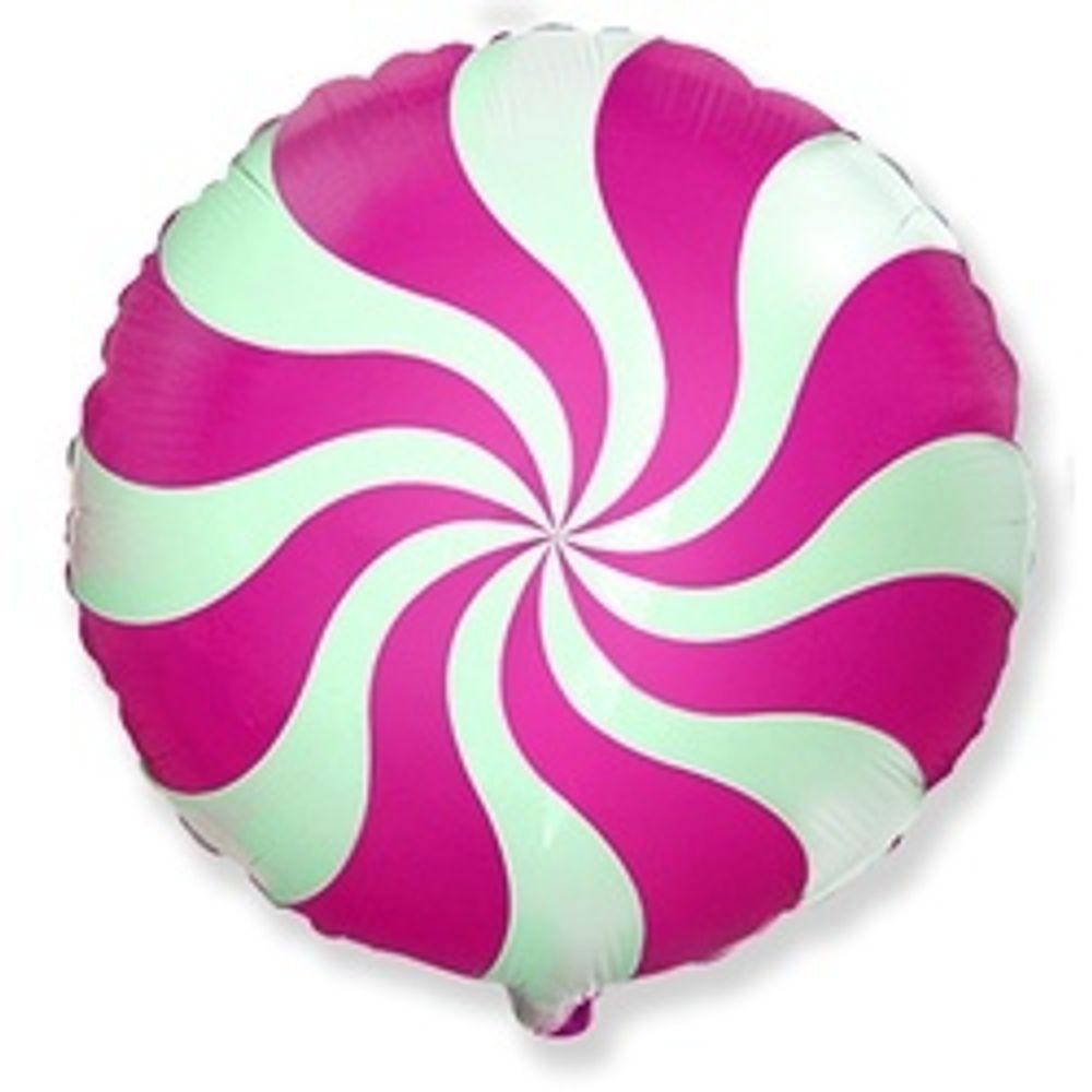 Шар (18"/46 см) Круг, Леденец, Фуше 1 шт.