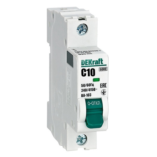 Автоматический выключатель ВА-103 10A C 1P 6кА DEKraft (автомат электрический) 12271DEK