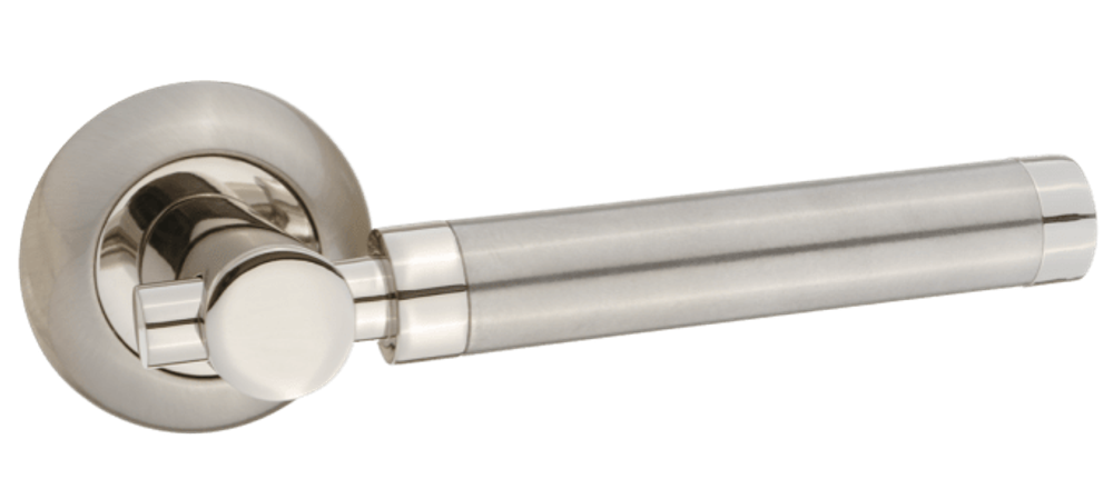 [ТОВАРА НЕТ В НАЛИЧИИ] Ручка Ренц Палермо, цвет никель матовый/никель блестящий ЦАМ (гарантия - 10 лет)