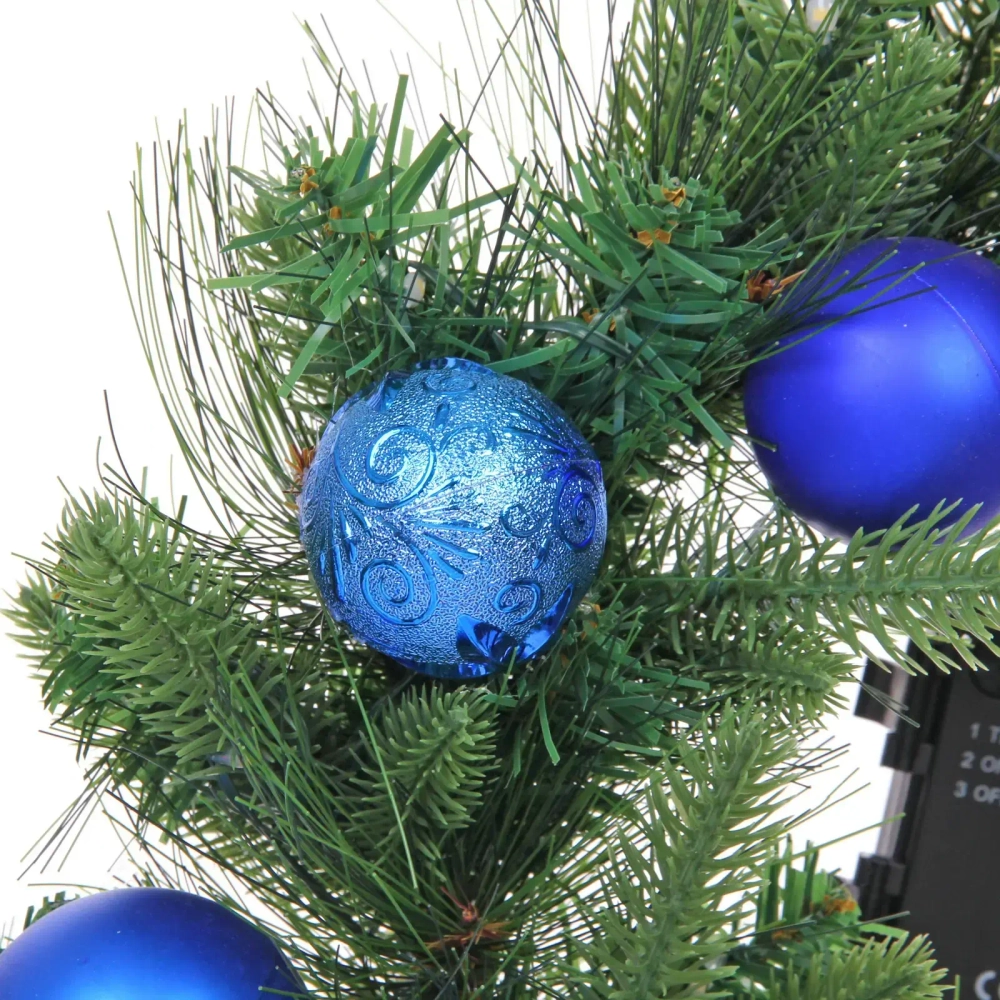 Венок хвойный «Сказочное чудо» d-40 см, ПВХ, литой ПВХ, Синий