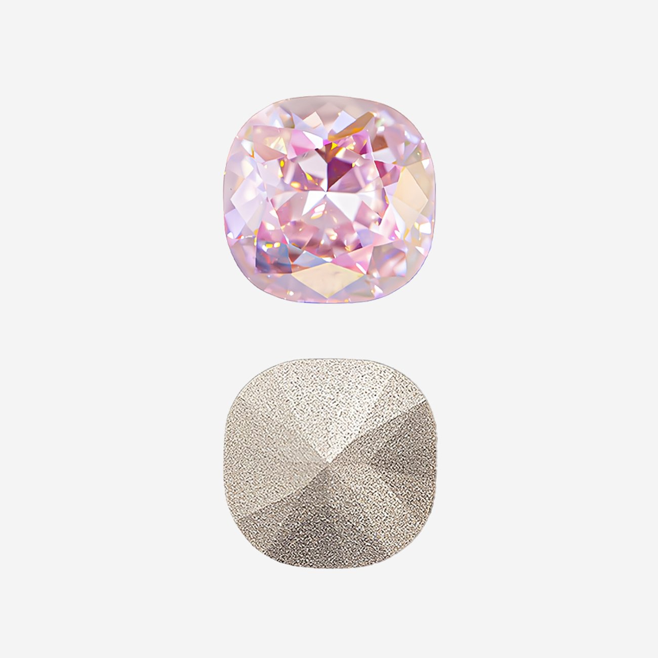 Кристалл Кушон (Сushion), оттенок "Розовый кварц"/"Rose Quartz", 10мм