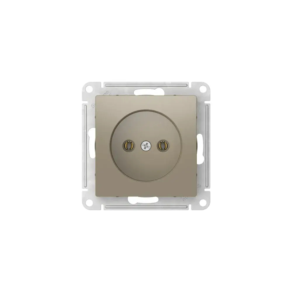 Atlas Design розетка без заземления без шторок, 16А, мех., быстрозажим. клем., шампань