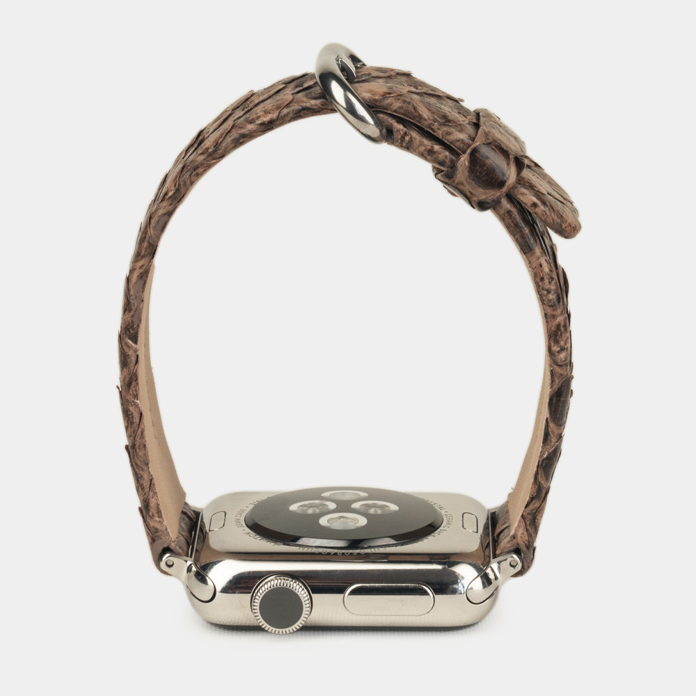 Ремешок для Apple Watch 44/45/46 mm из кожи питона, бежевого цвета