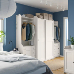 Шкаф - HAUGA IKEA/ХАУГА ИКЕА, 55х258х199 см, белый