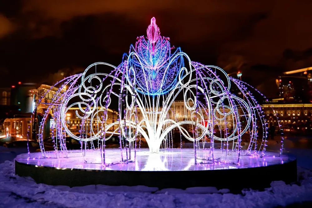 Светящийся фонтан "Морозный цветок"