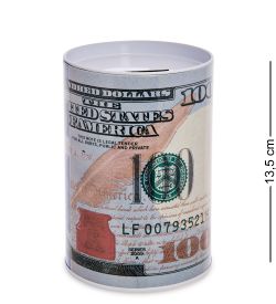 BX-221/1 Металлическая копилка «100 Долларов» 13,5см