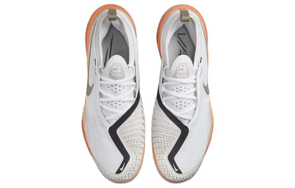 Nike Court React Vapor NXT shock absorption non-slip wear-resistant low-top tennis shoes white orange