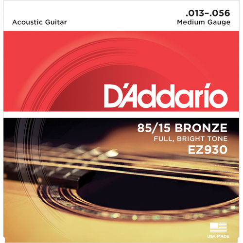 D'ADDARIO EZ930 - струны для акустической гитары, бронза 85/15, Medium 13-56