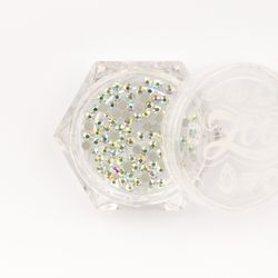 Zoo nail Стразы стеклянные прозрачные ABC голография SS5 (1,8мм), 100шт