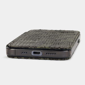 Чехол Benoit для iPhone 12/12Pro из кожи питона, зеленого цвета