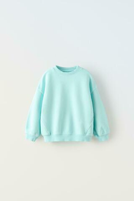 ZARA ТОЛСТОВКА С ВЫШИВКОЙ, СВЕТЛО-БИРЮЗОВЫЙ