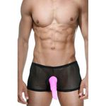 Мужские трусы боксеры черные прозрачные с розовой вставкой La Blinque LB15261