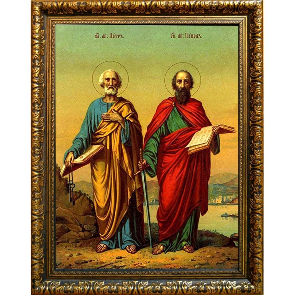 Петр и Павел  Святые апостолы. Икона на холсте.