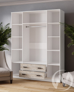 Шкаф комбинированный Лагуна 1;6 (белый/дуб юкон)