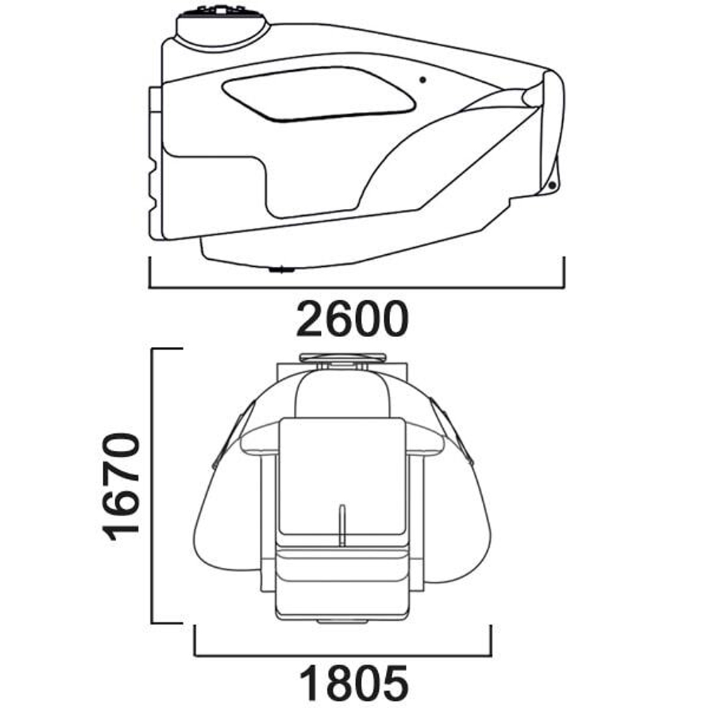 Емкость Z3700 с откидной крышкой с поплавковым клапаном Анион 3700 л.(2600x1805x1670см;желтый) - арт.559564