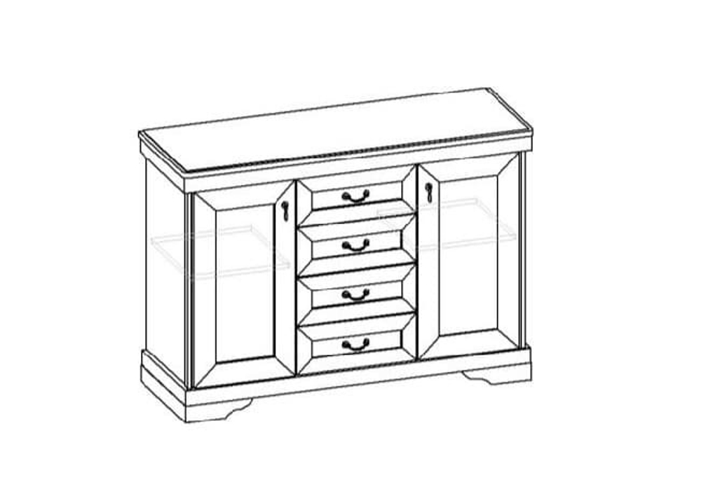 Комод София - 4.2, дуб белый