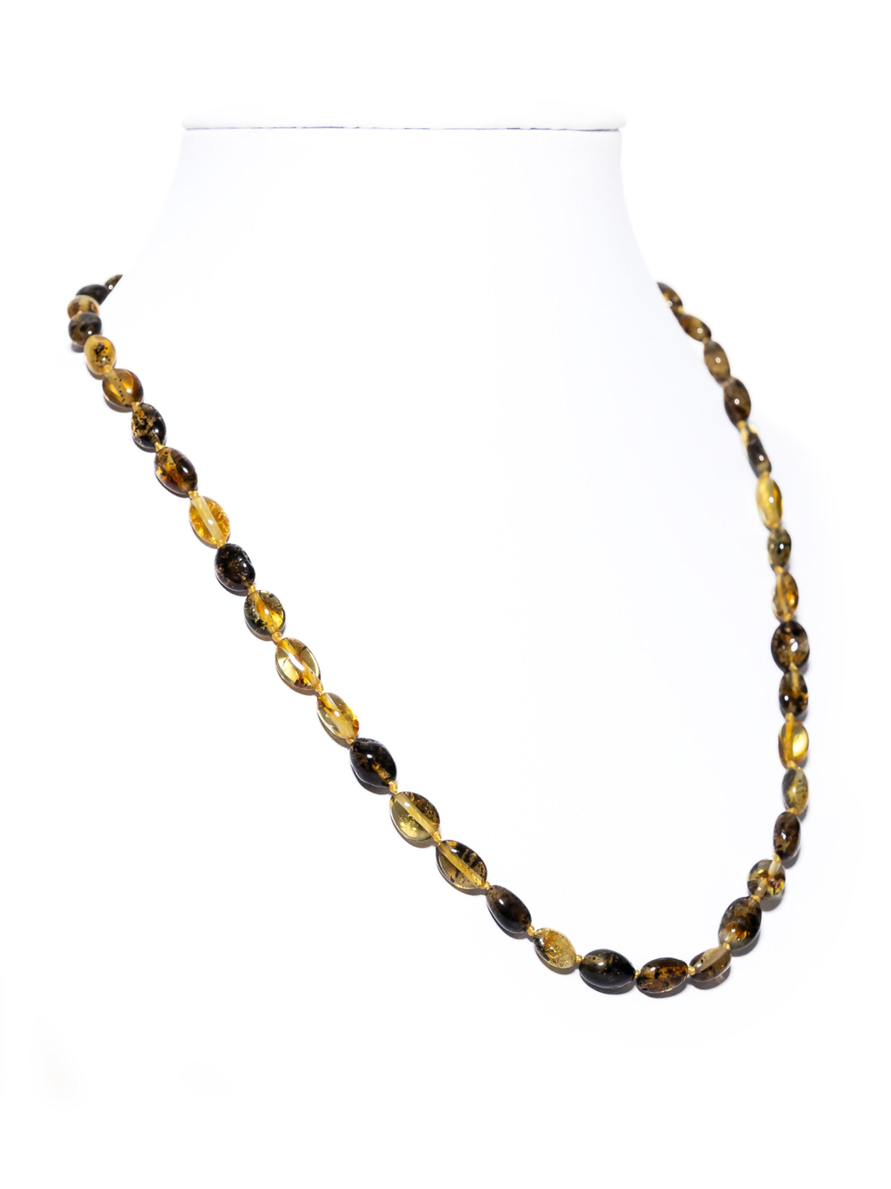 Бусы из янтаря натурального. Длина 45 см, бусины 8 на 5 мм. Янтарные бусы женские лечебные