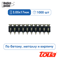 Гвоздь тип CN диаметр 3.05 мм длина 15/17/19/22/25/32/50/60/65 мм усиленный c кованным острием, гальванизированный, упаковка 1000 шт.