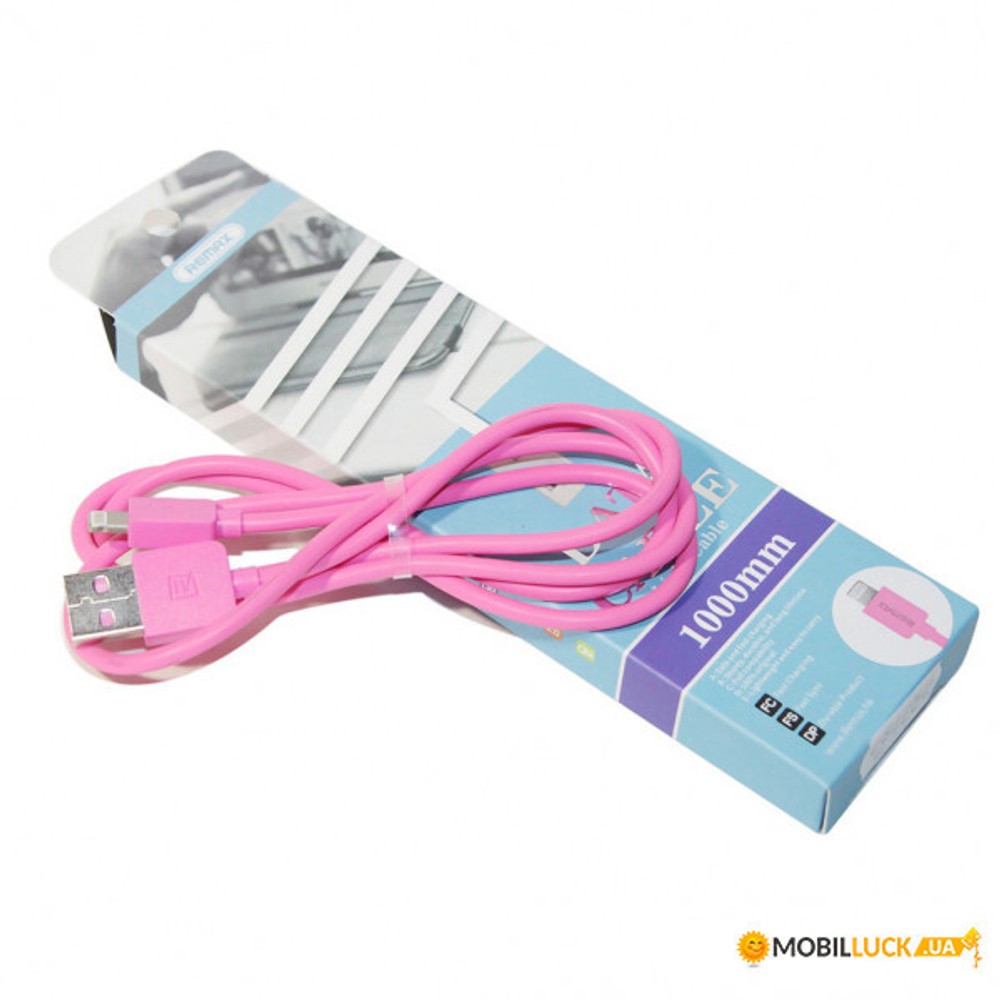 Кабель 1m USB/Lightning RC-06i Light Speed Remax pink