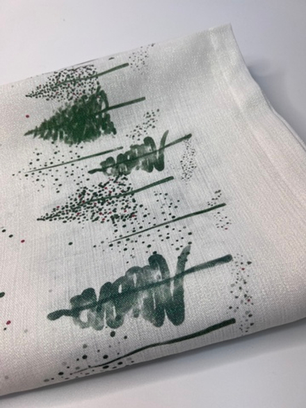 Новогодняя скатерть 150х220 "Елочки", без пропитки