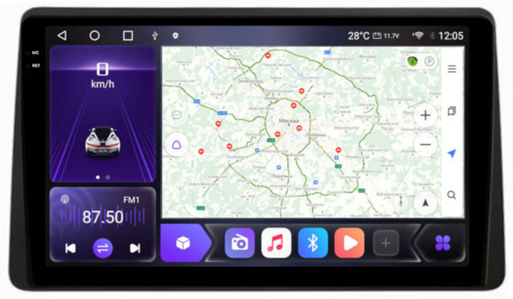 Магнитола для Renault Duster 2 2021+ - Carmedia OL-1941 QLed+2K, Android 12, TS10, CarPlay, 4G SIM-слот