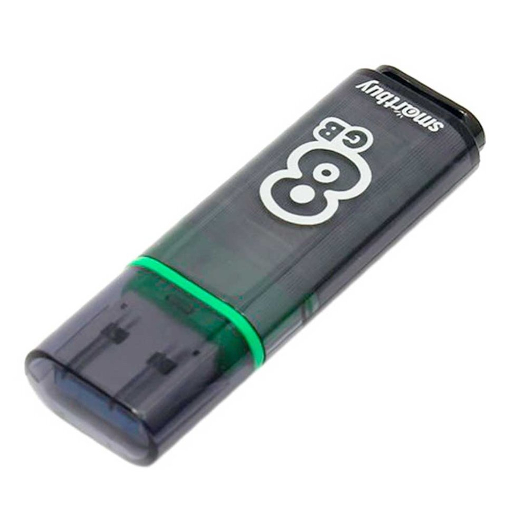 USB Флешка 8GB SmartBuy Glossy series, USB 2.0, серая