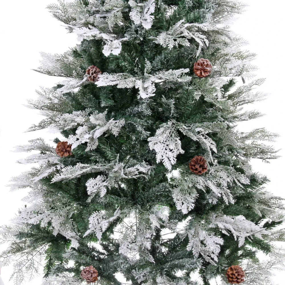 Ёлка «Таинственный лес» 150 см, (460 веток), ПВХ,леска,резина шишки, белое напыление
