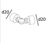 Шарнирный элемент Прима для эркерного соединения труб d 20, цвет серебро матовое