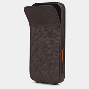 Чехол iPhone 17 Pro Max натуральная кожа сафьяно, коричневого цвета