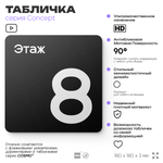 Табличка Этаж 8, на дверь и стену, навигационная и информационная, серия CONCEPT, 18х18 см, Айдентика Технолоджи