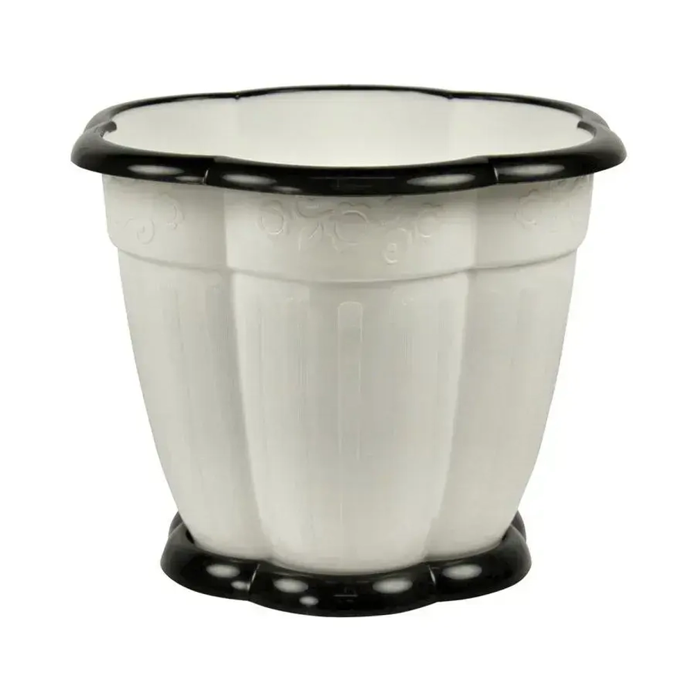 Горшок цветочный Восторг 3л с поддоном белый (комплект 25 шт)